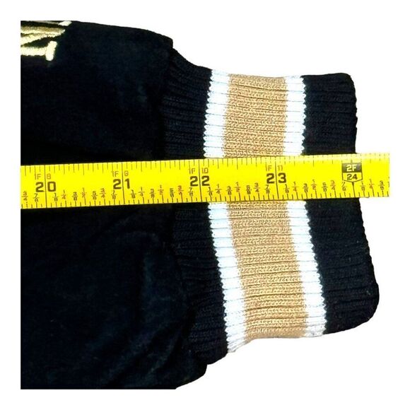 New Orleans Saints NFL Varsity Jacket Medium Black Gold Suede VTG Full Zip SEE - Picture 9 of 12